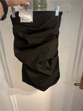 Philosophy di Lorenzo Serafini Black Ruched Mini Skirt